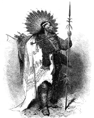Un Amérindien, USA, XIXe siècle - A. de Neuville