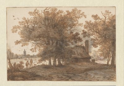 Paysage avec une maison entre les arbres - Aarnout ter Himpel