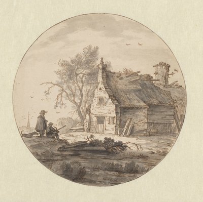 Ferme délabrée avec un dessinateur - Aarnout ter Himpel