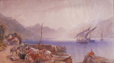 Sur une Rive du Lac Italien - Aaron Edwin Penley