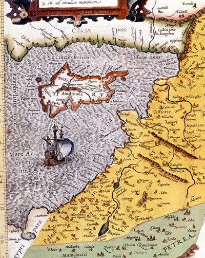 Carte géographique historique de la Palestine selon l