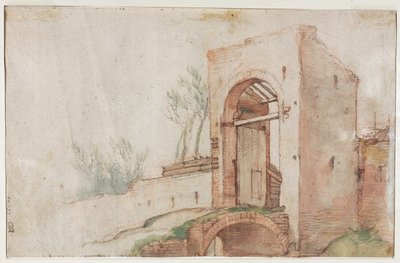Pont et porte verso, vers 1600 - Abraham Bloemaert