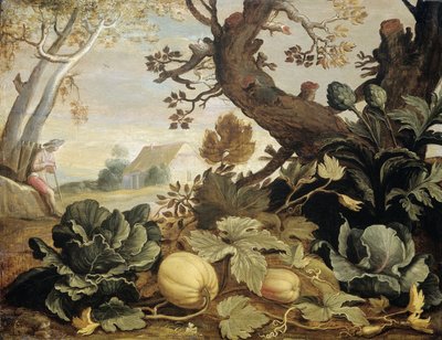 Paysage avec des fruits et légumes au premier plan - Abraham Bloemaert