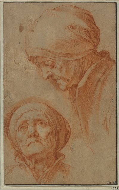 Deux études de la tête d