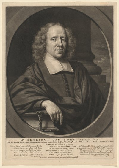 M. Henricus van Born - Abraham Blooteling, after Nicolaes Maes