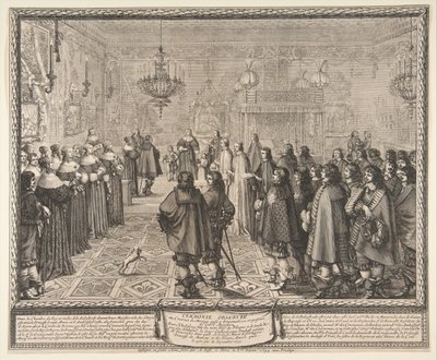 Cérémonie du contrat de mariage entre Wladyslaw IV, roi de Pologne, et Marie Louise - Abraham Bosse