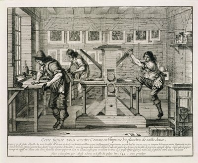 Presse à imprimer française, 1642 - Abraham Bosse