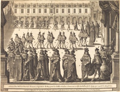 Marche du roi et des chevaliers du Saint-Esprit dans la cour de Fontainebleau - Abraham Bosse