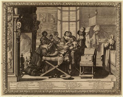 Le mariage en ville : Accouchement - Abraham Bosse