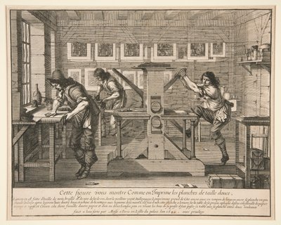 Les imprimeurs dans leur atelier, de la série des artistes dans leurs studios - Abraham Bosse