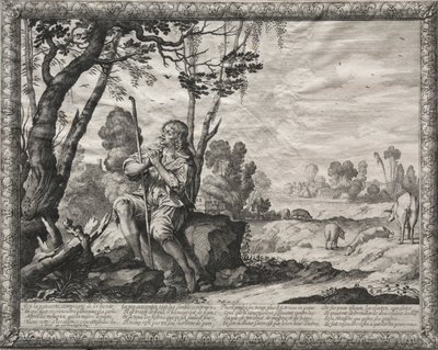Le Fils prodigue : Le prodigue gardant les cochons - Abraham Bosse