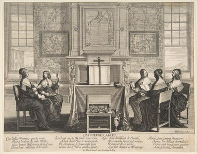 Les vierges sages conversant, vers 1635 - Abraham Bosse