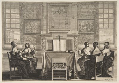 Les vierges sages conversant, vers 1635 - Abraham Bosse