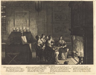 Les vierges sages devant le feu - Abraham Bosse