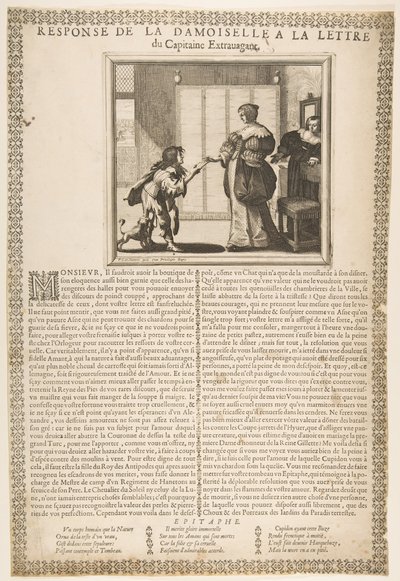 Réponse de la jeune fille à la lettre du capitaine - Abraham Bosse