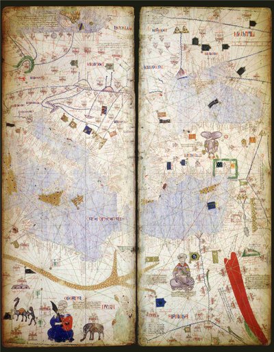 Atlas catalan, feuille 7 et 8, 1375 - Abraham Cresques