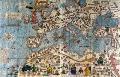 Carte catalane du continent européen avec l