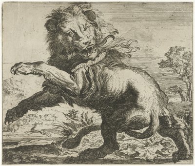 Lion et serpent en combat - Abraham Danielsz. Hondius