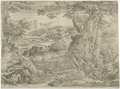 Sanglier attaqué par des chiens - Abraham Danielsz. Hondius