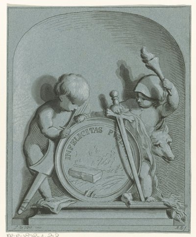 Allégorie avec deux putti - Abraham Delfos