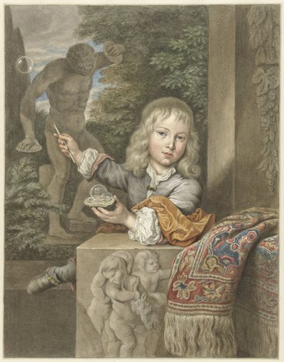 Garçon soufflant des bulles - Abraham Delfos