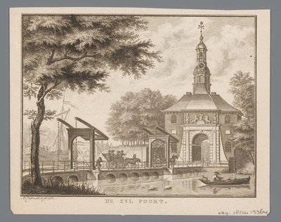 Vue de la porte Zijl à Leyde (De Zyl Poort) - Abraham Delfos