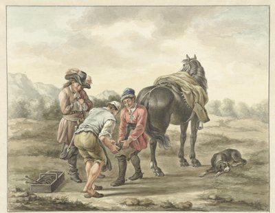 Maréchal-ferrant dans un paysage - Abraham Delfos