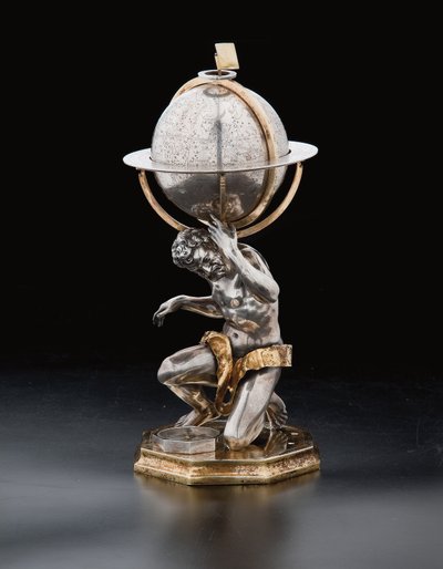 Deux globes terrestres et célestes exceptionnels, soutenus par Hercule et Atlas, Augsbourg, 1697-99 - Abraham Drentwett