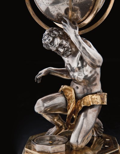 Deux globes terrestres et célestes exceptionnels, soutenus par Hercule et Atlas, Augsbourg, 1697-99 - Abraham Drentwett