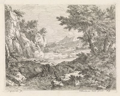 Terrain vague avec rivière - Abraham Genoels