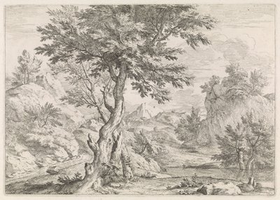 Paysage vallonné avec des rochers - Abraham Genoels