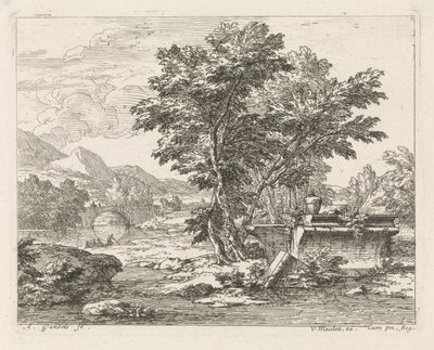 Paysage avec une ruine classique - Abraham Genoels
