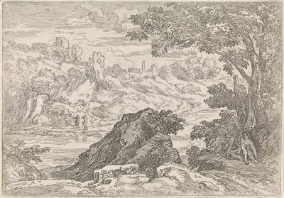 Paysage avec rivière (série Arcadische landschappen) - Abraham Genoels