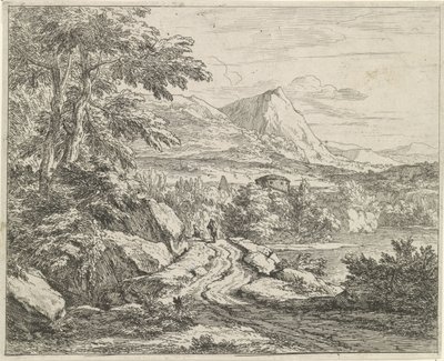 Chemin le long des rochers - Abraham Genoels