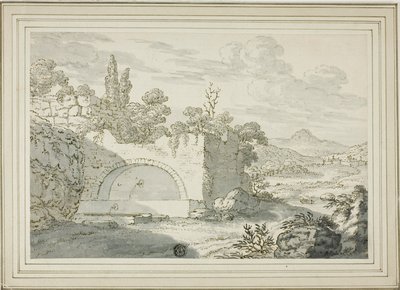 Paysage avec fontaine - Abraham Genoels II