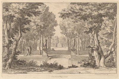 Les deux statues - Abraham Genoels II after Adam Frans van der Meulen