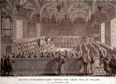 Première de la Révolution française : Session extraordinaire tenue par Louis XVI au Palais de Versailles, 19 novembre - Abraham Girardet