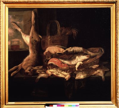 Nature morte de poissons et de lièvre mort - Abraham Hendricksz van Beyeren
