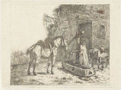 Cheval devant une auberge - Abraham Hendrik Winter