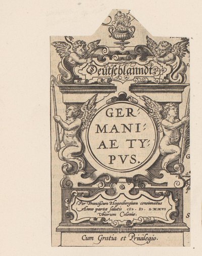 Cartouche avec quatre putti - Abraham Hogenberg