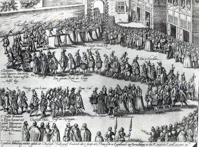 Procession pour le mariage de Frédéric V, Électeur Palatin et Princesse Élisabeth, c.1613 - Abraham Hogenberg