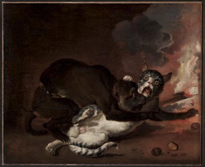Le singe et le chat - Abraham Hondius