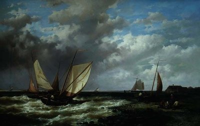 Paysages côtiers avec bateaux de pêche - Abraham Hulk