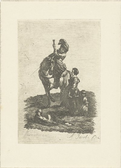 Cavalier à cheval - Abraham Jacobi