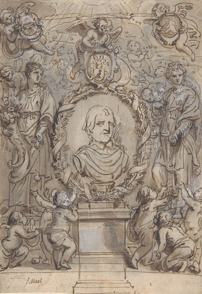 Conception pour une page de titre, 17ème siècle - Abraham Jansz van Diepenbeeck