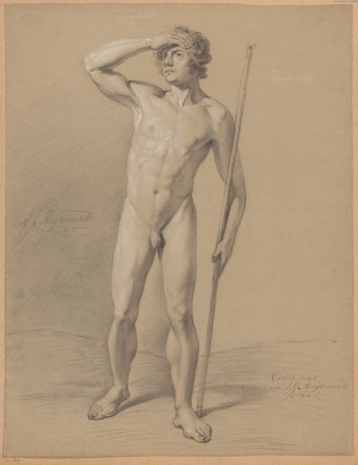 Homme nu debout, vu de face (1er prix 1810) - Abraham Johannes Ruytenschildt