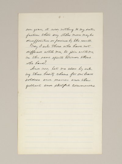 Manuscrit autographe du discours de victoire électorale de Lincoln en tant que président, prononcé à Washington D.C., depuis la fenêtre de la Maison Blanche le soir du 10 novembre - Abraham Lincoln