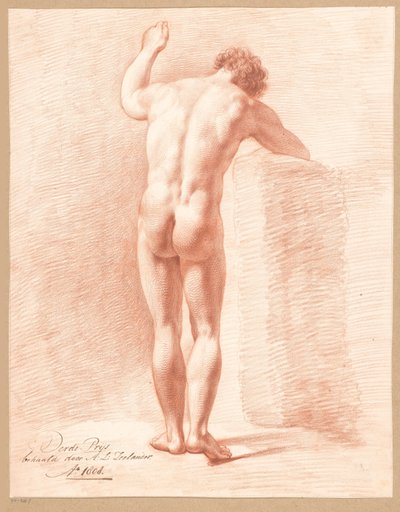 Nu masculin debout, vu de dos (3e prix 1808) - Abraham Lion Zeelander