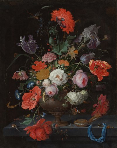 Nature Morte avec Fleurs et Montre, c.1660-79 - Abraham Mignon