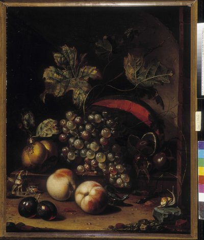 Nature morte de fruits et animaux - Abraham Mignon